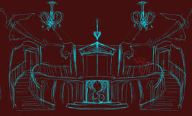 ブラッダのお屋敷のデッサン。